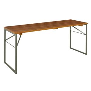 VEGA Tisch Expose; 180x60x76.5 cm (LxBxH); Platte nussbaum, Gestell grau; rechteckig