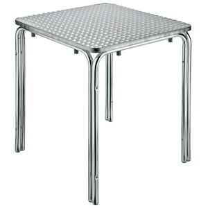 PULSIVA Alutisch Limona eckig stapelbar; 80x80x70 cm (LxBxH); Platte silber, Gestell silber; quadratisch