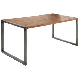 VEGA Tisch Torres rechteckig; 160x80x75 cm (LxBxH); Platte eiche antik/braun, Gestell grau; rechteckig