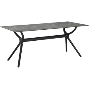 VEGA Tisch Faro rechteckig; 180x80x74 cm (LxBxH); Platte beton, Gestell schwarz; rechteckig