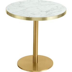 VEGA Beistelltisch Marvani Tischgestell Edelstahl; 46.5x50 cm (HxØ); Platte weiss, Gestell gold; rund VEGA Beistelltisch Marvani Tischgestell Edelstahl; 46.5x50 cm (HxØ); Platte weiss, Gestell gold; rund