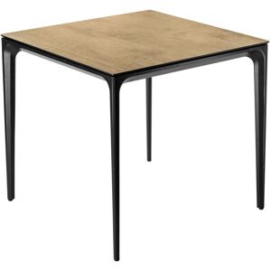 VEGA Outdoor-Tisch Linero quadratisch; 80x80x72 cm (LxBxH); Platte eiche/natur, Gestell schwarz; quadratisch VEGA Outdoor-Tisch Linero quadratisch; 80x80x72 cm (LxBxH); Platte eiche/natur, Gestell schwarz; quadratisch