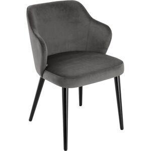 VEGA Polsterstuhl Katya Samt; 55x58x81 cm (BxTxH); Sitz taupe, Gestell schwarz VEGA Polsterstuhl Katya Samt; 55x58x81 cm (BxTxH); Sitz taupe, Gestell schwarz