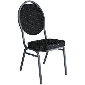 PULSIVA Bankett Stuhl Event; 43x57x93 cm (BxTxH); Sitz schwarz, Gestell silber; 4 Stück / Pack PULSIVA Bankett Stuhl Event; 43x57x93 cm (BxTxH); Sitz schwarz, Gestell silber; 4 Stück / Pack