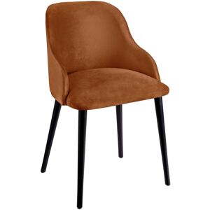 VEGA Polsterstuhl Almonda Samt; 54x64x77.5 cm (BxTxH); Sitz cognac, Gestell schwarz VEGA Polsterstuhl Almonda Samt; 54x64x77.5 cm (BxTxH); Sitz cognac, Gestell schwarz
