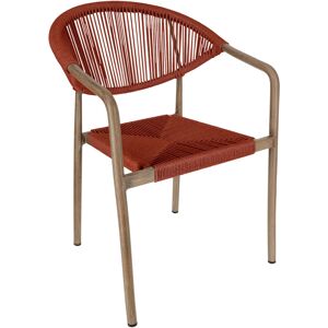 VEGA Outdoor-Stuhl Arion; 50x43x85 cm (BxTxH); Sitz terrakotta, Gestell dunkelbraun; 2 Stück / Pack VEGA Outdoor-Stuhl Arion; 50x43x85 cm (BxTxH); Sitz terrakotta, Gestell dunkelbraun; 2 Stück / Pack