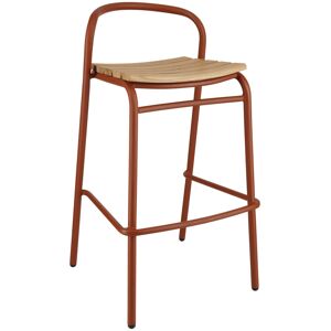 VEGA Outdoor-Teak-Barstuhl Zolia; 50x50x95 cm (BxTxH); Sitz braun, Gestell rostbraun; 2 Stück / Pack VEGA Outdoor-Teak-Barstuhl Zolia; 50x50x95 cm (BxTxH); Sitz braun, Gestell rostbraun; 2 Stück / Pack