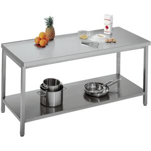 CHROMOnorm Arbeitstisch abgekantet; 160x85x70 cm (BxHxT); silber CHROMOnorm Arbeitstisch abgekantet; 160x85x70 cm (BxHxT); silber
