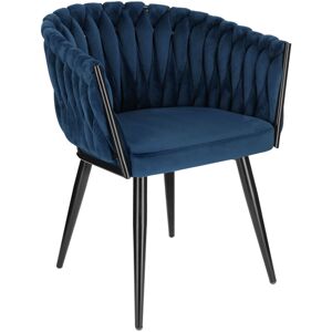 VEGA Armlehnstuhl Wave Samt; 47x48x77 cm (BxTxH); Sitz dunkelblau, Gestell schwarz VEGA Armlehnstuhl Wave Samt; 47x48x77 cm (BxTxH); Sitz dunkelblau, Gestell schwarz