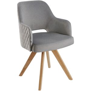 VEGA Drehstuhl Twist Samt; 46x47x85 cm (BxTxH); Sitz grau, Gestell eiche VEGA Drehstuhl Twist Samt; 46x47x85 cm (BxTxH); Sitz grau, Gestell eiche