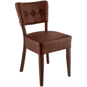 VEGA Stuhl Winslow Kunstleder; 45x53x83 cm (BxTxH); Sitz braun, Gestell tabak gebeizt; 2 Stück / Pack VEGA Stuhl Winslow Kunstleder; 45x53x83 cm (BxTxH); Sitz braun, Gestell tabak gebeizt; 2 Stück / Pack