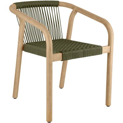 VEGA Outdoor-Stuhl Kando; 58x58x75 cm (BxTxH); Sitz oliv, Gestell natur; 2 Stück / Pack VEGA Outdoor-Stuhl Kando; 58x58x75 cm (BxTxH); Sitz oliv, Gestell natur; 2 Stück / Pack