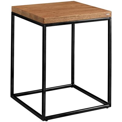 VEGA Beistelltisch Deven quadratisch; 40x40x50 cm (LxBxH); Platte eiche antik/braun, Gestell schwarz; quadratisch VEGA Beistelltisch Deven quadratisch; 40x40x50 cm (LxBxH); Platte eiche antik/braun, Gestell schwarz; quadratisch