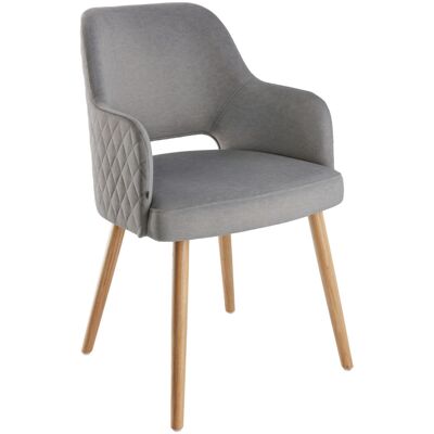 VEGA Stuhl Rombo Samt; 46x47x85 cm (BxTxH); Sitz grau, Gestell eiche VEGA Stuhl Rombo Samt; 46x47x85 cm (BxTxH); Sitz grau, Gestell eiche