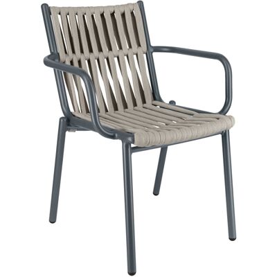 VEGA Outdoor-Stuhl Lumaro; 45x47x81 cm (BxTxH); Sitz taupe, Gestell anthrazit; 2 Stück / Pack VEGA Outdoor-Stuhl Lumaro; 45x47x81 cm (BxTxH); Sitz taupe, Gestell anthrazit; 2 Stück / Pack