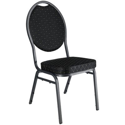 PULSIVA Bankett Stuhl Event; 43x57x93 cm (BxTxH); Sitz schwarz, Gestell silber; 4 Stück / Pack PULSIVA Bankett Stuhl Event; 43x57x93 cm (BxTxH); Sitz schwarz, Gestell silber; 4 Stück / Pack