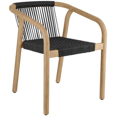 VEGA Outdoor-Stuhl Kando; 58x58x75 cm (BxTxH); Sitz anthrazit, Gestell natur; 2 Stück / Pack VEGA Outdoor-Stuhl Kando; 58x58x75 cm (BxTxH); Sitz anthrazit, Gestell natur; 2 Stück / Pack
