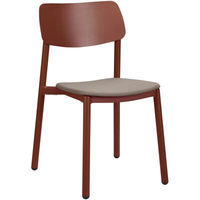 VEGA Terrassenstuhl Punta ohne Armlehne; 48.5x52.5x81 cm (BxTxH); Sitz taupe, Gestell dunkelrot; 4 Stück / Pack VEGA Terrassenstuhl Punta ohne Armlehne; 48.5x52.5x81 cm (BxTxH); Sitz taupe, Gestell dunkelrot; 4 Stück / Pack