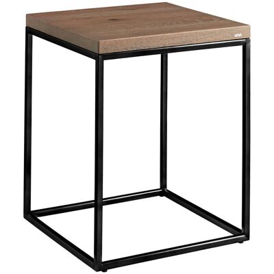 VEGA Beistelltisch Deven quadratisch; 40x40x50 cm (LxBxH); Platte eiche antik, Gestell schwarz; quadratisch VEGA Beistelltisch Deven quadratisch; 40x40x50 cm (LxBxH); Platte eiche antik, Gestell schwarz; quadratisch