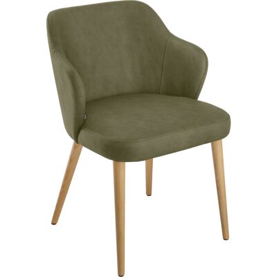 VEGA Polsterstuhl Katya Kunstleder; 55x58x81 cm (BxTxH); Sitz oliv, Gestell braun VEGA Polsterstuhl Katya Kunstleder; 55x58x81 cm (BxTxH); Sitz oliv, Gestell braun
