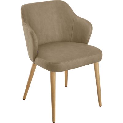 VEGA Polsterstuhl Katya Kunstleder; 55x58x81 cm (BxTxH); Sitz beige, Gestell braun VEGA Polsterstuhl Katya Kunstleder; 55x58x81 cm (BxTxH); Sitz beige, Gestell braun