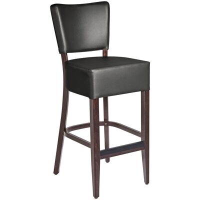 PULSIVA Barstuhl Prestige; 45x56x110 cm (BxTxH); Sitz schwarz, Gestell nussbaum PULSIVA Barstuhl Prestige; 45x56x110 cm (BxTxH); Sitz schwarz, Gestell nussbaum