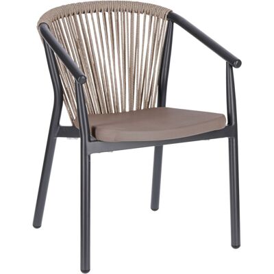 VEGA Outdoor Stapelstuhl Calvo II; 58x60x79 cm (BxTxH); Sitz taupe, Gestell anthrazit; 2 Stück / Pack VEGA Outdoor Stapelstuhl Calvo II; 58x60x79 cm (BxTxH); Sitz taupe, Gestell anthrazit; 2 Stück / Pack