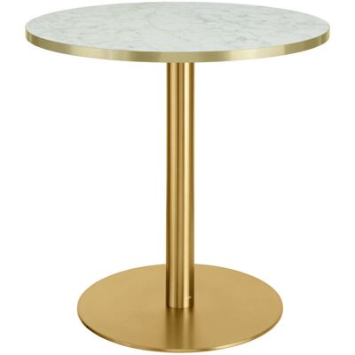 VEGA Esstisch Marvani Tischgestell Edelstahl; 75x80 cm (HxØ); Platte gold/weiss/marmoriert, Gestell gold; rund VEGA Esstisch Marvani Tischgestell Edelstahl; 75x80 cm (HxØ); Platte gold/weiss/marmoriert, Gestell gold; rund