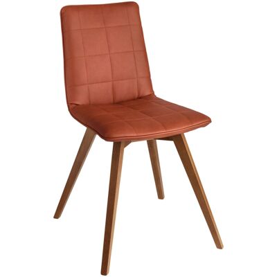 VEGA Schalenstuhl Milaria Kunstleder, 2er Pack; 60x51x88.5 cm (BxTxH); Sitz cognac, Gestell nussbaum; 2 Set / Pack VEGA Schalenstuhl Milaria Kunstleder, 2er Pack; 60x51x88.5 cm (BxTxH); Sitz cognac, Gestell nussbaum; 2 Set / Pack