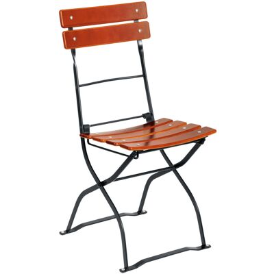 VEGA Biergartenstuhl Bavaria; 41.5x49x88.5 cm (BxTxH); Sitz kastanie, Gestell schwarz; 2 Stück / Pack VEGA Biergartenstuhl Bavaria; 41.5x49x88.5 cm (BxTxH); Sitz kastanie, Gestell schwarz; 2 Stück / Pack
