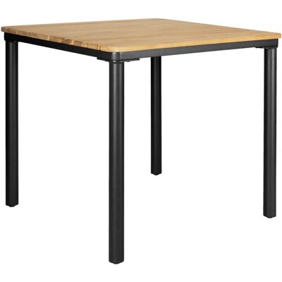 VEGA Outdoor-Teaktisch Zolia quadratisch; 80x80x76 cm (LxBxH); Platte braun, Gestell schwarz; quadratisch VEGA Outdoor-Teaktisch Zolia quadratisch; 80x80x76 cm (LxBxH); Platte braun, Gestell schwarz; quadratisch