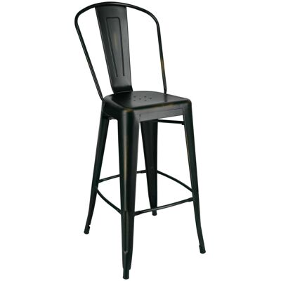 PULSIVA Barstuhl Ferano im Industriedesign; 45.5x54.5x118.4 cm (BxTxH); schwarz/bronze; 2 Stück / Pack PULSIVA Barstuhl Ferano im Industriedesign; 45.5x54.5x118.4 cm (BxTxH); schwarz/bronze; 2 Stück / Pack