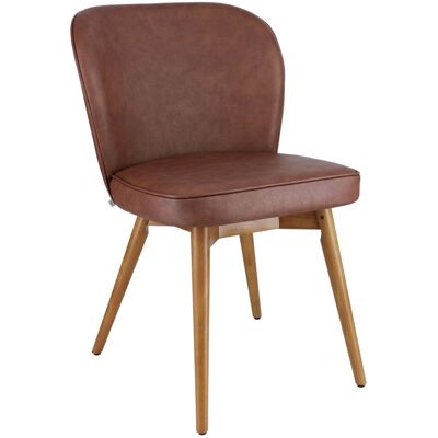 VEGA Polsterstuhl Lian Kunstleder; 56x58x86 cm (BxTxH); Sitz braun, Gestell hellbraun; 2 Stück / Pack VEGA Polsterstuhl Lian Kunstleder; 56x58x86 cm (BxTxH); Sitz braun, Gestell hellbraun; 2 Stück / Pack