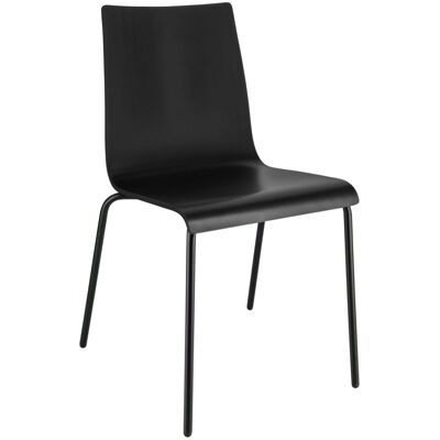 PULSIVA Holzschalenstuhl Uni; 48x52x82 cm (BxTxH); Sitz schwarz, Gestell schwarz; 4 Stück / Pack PULSIVA Holzschalenstuhl Uni; 48x52x82 cm (BxTxH); Sitz schwarz, Gestell schwarz; 4 Stück / Pack