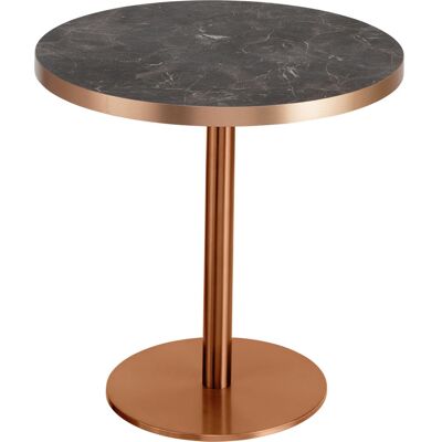 VEGA Beistelltisch Marvani Tischgestell Edelstahl kupfer; 46.5x50 cm (HxØ); Platte kupfer/marmoriert/schwarz, Gestell kupfer; rund VEGA Beistelltisch Marvani Tischgestell Edelstahl kupfer; 46.5x50 cm (HxØ); Platte kupfer/marmoriert/schwarz, Gestell kupfer; rund