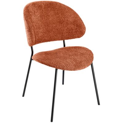 VEGA Polsterstuhl Lindo Bouclé; 55x65x85 cm (BxTxH); Sitz terrakotta, Gestell schwarz VEGA Polsterstuhl Lindo Bouclé; 55x65x85 cm (BxTxH); Sitz terrakotta, Gestell schwarz