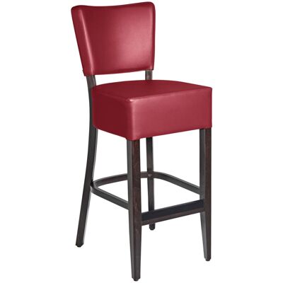 PULSIVA Barstuhl Prestige; 45x56x110 cm (BxTxH); Sitz bordeaux, Gestell nussbaum PULSIVA Barstuhl Prestige; 45x56x110 cm (BxTxH); Sitz bordeaux, Gestell nussbaum
