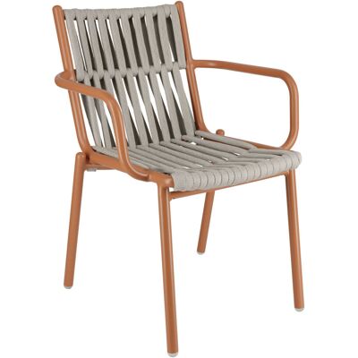 VEGA Outdoor-Stuhl Lumaro; 45x47x81 cm (BxTxH); Sitz taupe, Gestell terrakotta; 2 Stück / Pack VEGA Outdoor-Stuhl Lumaro; 45x47x81 cm (BxTxH); Sitz taupe, Gestell terrakotta; 2 Stück / Pack