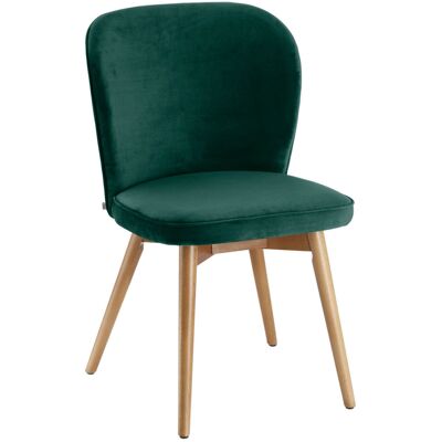 VEGA Polsterstuhl Lian Samt; 56x58x86 cm (BxTxH); Sitz tannengrün, Gestell hellbraun; 2 Stück / Pack VEGA Polsterstuhl Lian Samt; 56x58x86 cm (BxTxH); Sitz tannengrün, Gestell hellbraun; 2 Stück / Pack