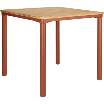 VEGA Outdoor-Teaktisch Zolia quadratisch; 80x80x76 cm (LxBxH); Platte braun, Gestell rostbraun; quadratisch VEGA Outdoor-Teaktisch Zolia quadratisch; 80x80x76 cm (LxBxH); Platte braun, Gestell rostbraun; quadratisch