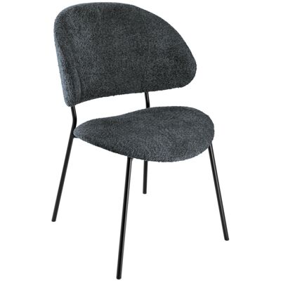 VEGA Polsterstuhl Lindo Bouclé; 55x65x85 cm (BxTxH); Sitz schwarz, Gestell schwarz VEGA Polsterstuhl Lindo Bouclé; 55x65x85 cm (BxTxH); Sitz schwarz, Gestell schwarz