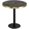 VEGA Esstisch Marvani Tischgestell Stahl; 75x80 cm (HxØ); Platte gold/schwarz/marmoriert, Gestell schwarz; rund