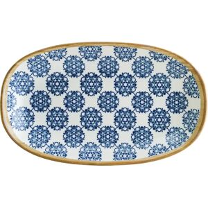 Bonna Platte Lotus oval; 15x8.5 cm (LxB); weiss/blau/grün/braun; oval; 12 Stück / Packung