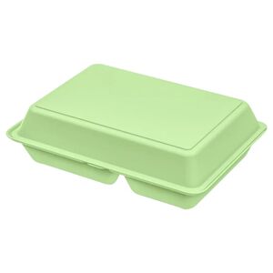 elasto REuse Mehrweg Menü-Box Hotaka 3-geteilt; 800ml, 21x29x8.4 cm (LxBxH); grün; rechteckig; 18 Stück / Packung