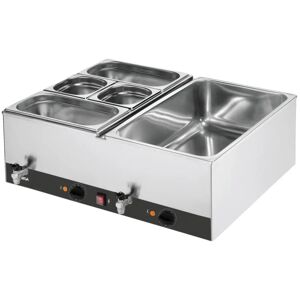 VEGA Bain-Marie BM 2x200 mit Ablasshahn; 69x28x54 cm (BxHxT); silber