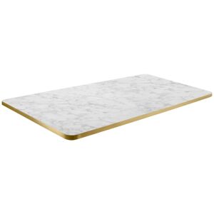 VEGA Tischplatte Marvani rechteckig; 120x80x2.5 cm (LxBxH); gold/weiss/marmoriert; rechteckig