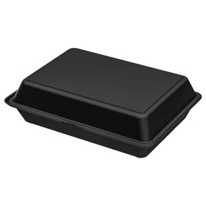 elasto REuse Mehrweg Box Kintoki; 1400ml, 21x29x8.4 cm (LxBxH); schwarz; rechteckig; 18 Stück / Packung