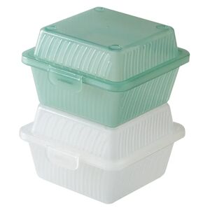 Contacto Mehrweg-Hamburger-Box Eco-Takeout®; 12.1x12.1x8.3 cm (LxBxH); grün; quadratisch; 24 Stück / Packung