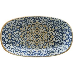 Bonna Platte Alhambra oval; 19x11 cm (LxB); blau/weiss/braun; oval; 12 Stück / Packung