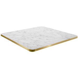 VEGA Tischplatte Marvani quadratisch; 68x68x2.5 cm (LxBxH); gold/weiss/marmoriert; quadratisch